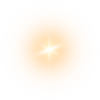 Shining star, golden burst light on transparent background